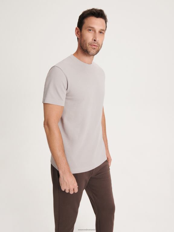 gri deschis Reserved bărbați îmbrăcăminte stil de modă tricou cu potrivire obișnuită 648HZ1293