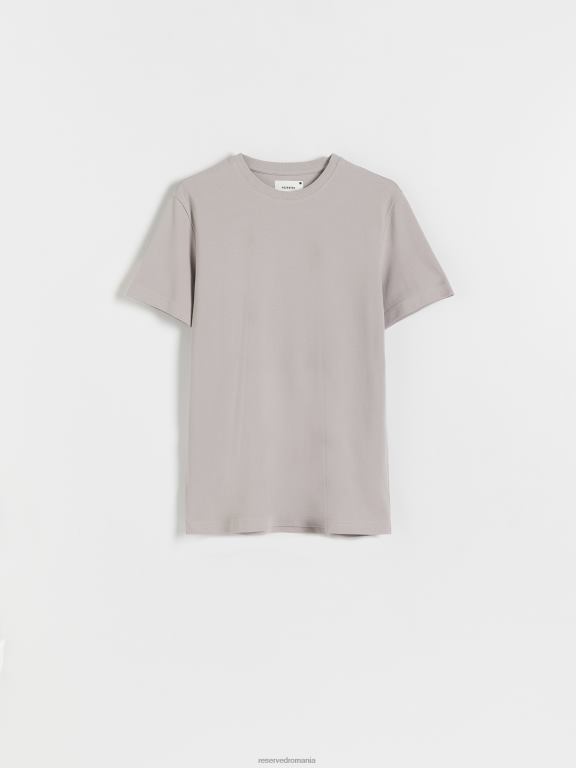 gri deschis Reserved bărbați îmbrăcăminte stil de modă tricou cu potrivire obișnuită 648HZ1293