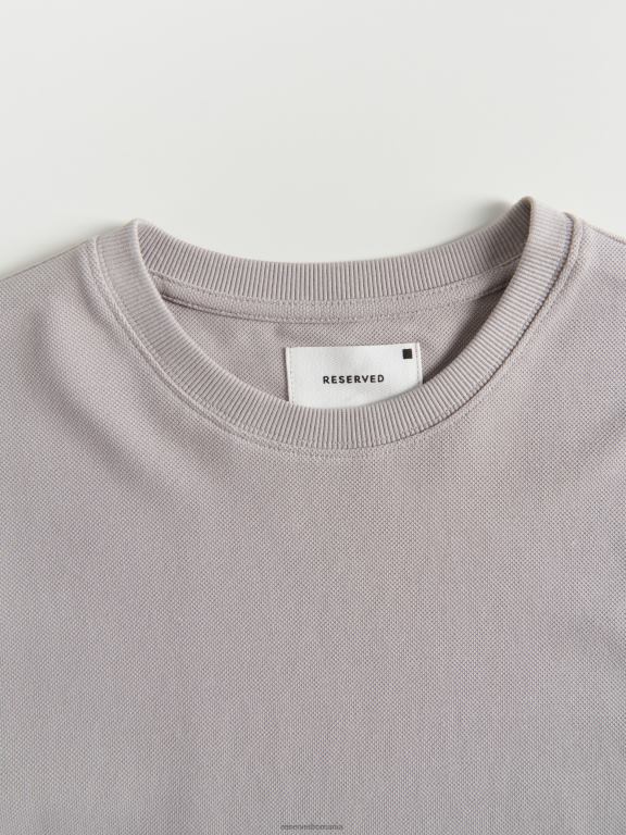 gri deschis Reserved bărbați îmbrăcăminte stil de modă tricou cu potrivire obișnuită 648HZ1293