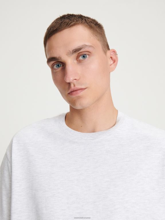 gri deschis Reserved bărbați îmbrăcăminte tricou boxy 648HZ1195