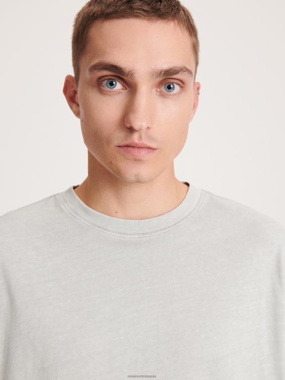 gri deschis Reserved bărbați îmbrăcăminte tricou supradimensionat 648HZ1159