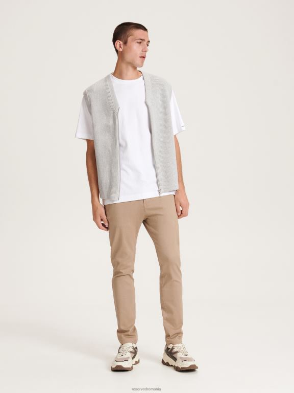 gri deschis Reserved bărbați îmbrăcăminte vesta din bumbac 648HZ1096