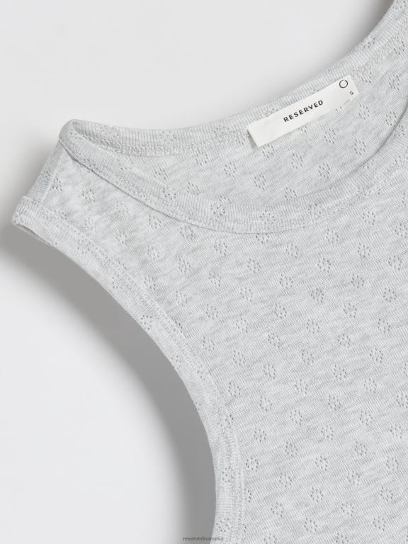 gri deschis Reserved femei îmbrăcăminte blat ajurat 648HZ451