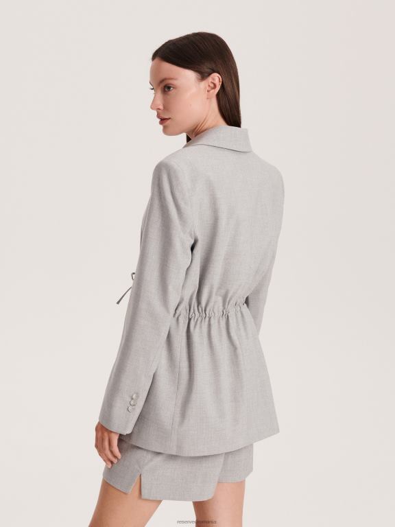 gri deschis Reserved femei îmbrăcăminte blazer cu un singur piept 648HZ253