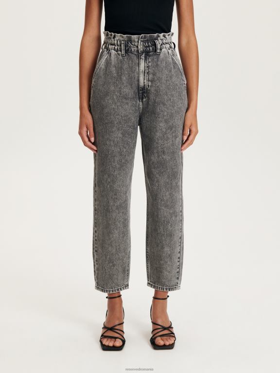 gri deschis Reserved femei îmbrăcăminte blugi paperbag 648HZ749
