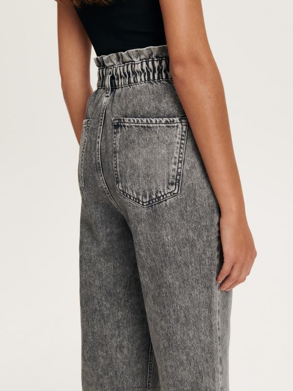 gri deschis Reserved femei îmbrăcăminte blugi paperbag 648HZ749