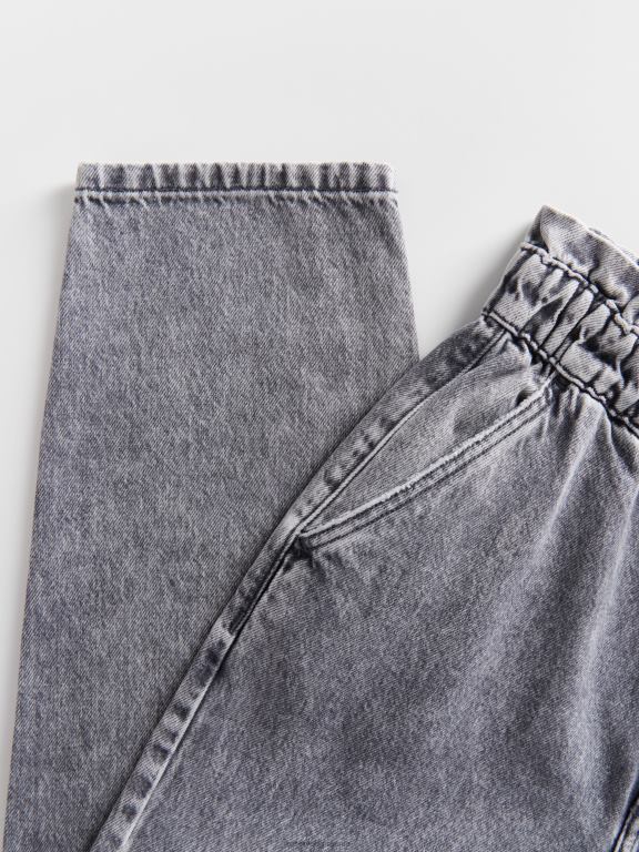 gri deschis Reserved femei îmbrăcăminte blugi paperbag 648HZ749