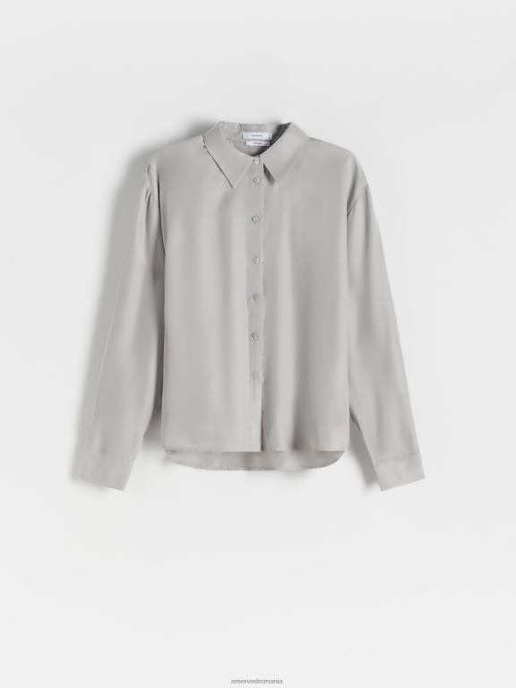 gri deschis Reserved femei îmbrăcăminte cămașă bogată în cupro 648HZ61