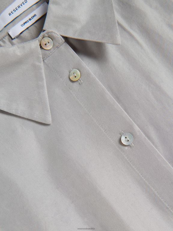 gri deschis Reserved femei îmbrăcăminte cămașă bogată în cupro 648HZ61