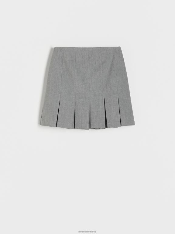 gri deschis Reserved femei îmbrăcăminte fusta cu pliuri 648HZ69