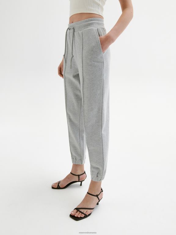 gri deschis Reserved femei îmbrăcăminte pantaloni cu cusături decorative 648HZ712