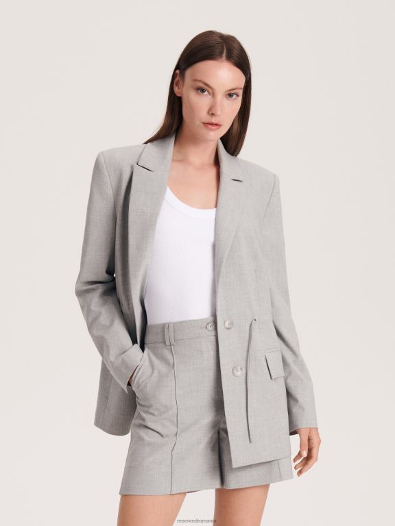 gri deschis Reserved femei îmbrăcăminte pantaloni scurți de costum cu despicaturi 648HZ560