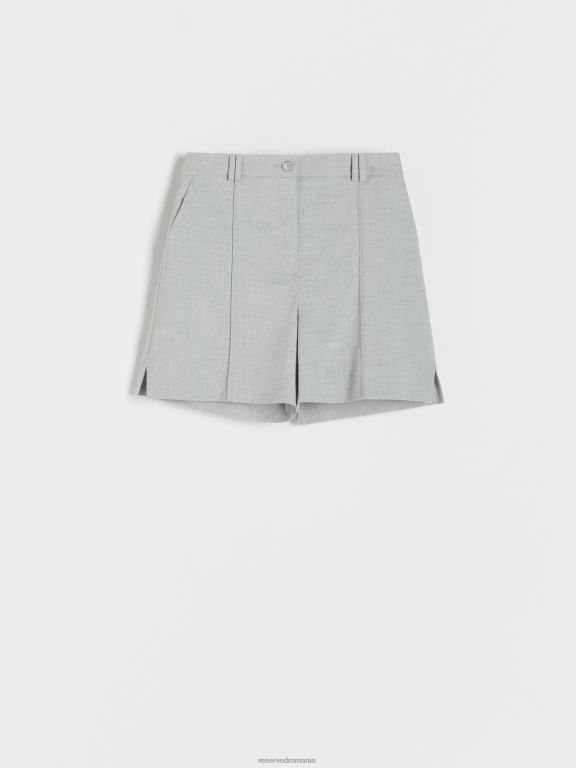 gri deschis Reserved femei îmbrăcăminte pantaloni scurți de costum cu despicaturi 648HZ560