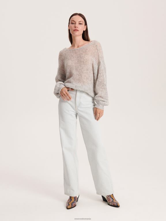 gri deschis Reserved femei îmbrăcăminte pulover ajurat cu amestec de lână 648HZ916