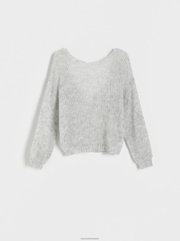 gri deschis Reserved femei îmbrăcăminte pulover ajurat cu amestec de lână 648HZ916