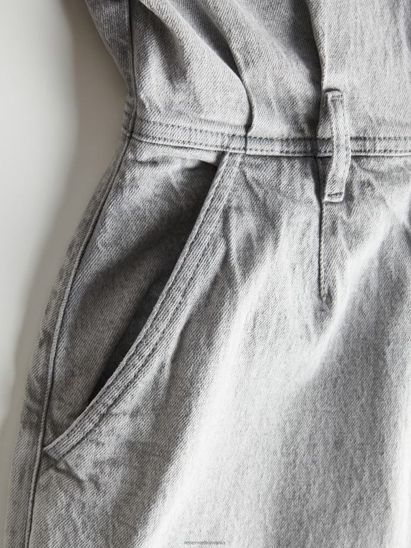 gri deschis Reserved femei îmbrăcăminte salopetă din denim cu adunare 648HZ223