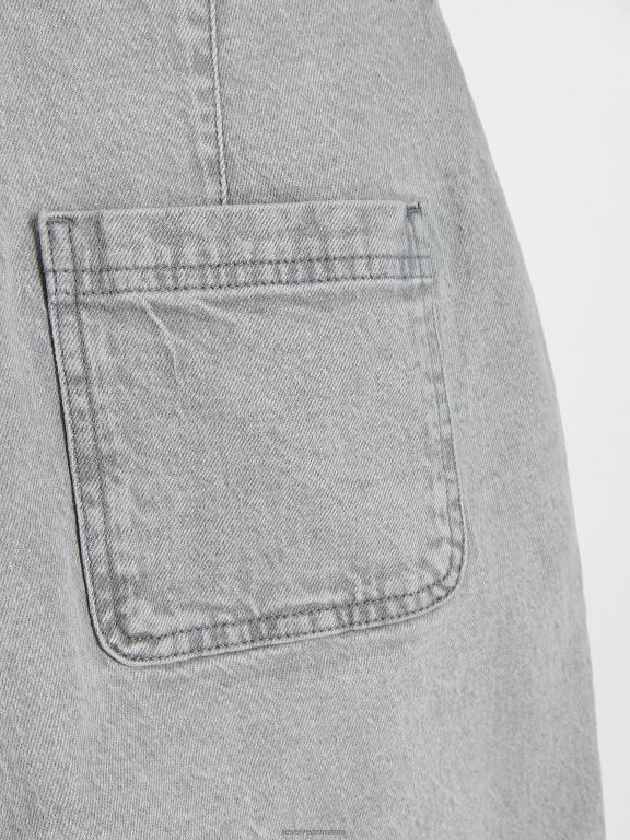 gri deschis Reserved femei îmbrăcăminte salopetă din denim cu adunare 648HZ223