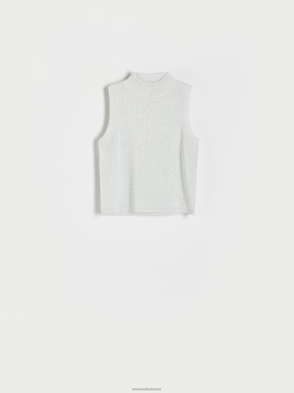 gri deschis Reserved femei îmbrăcăminte top din jerseu strălucitor 648HZ520