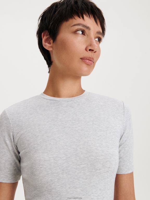 gri deschis Reserved femei îmbrăcăminte tricou nou regular fit 648HZ431