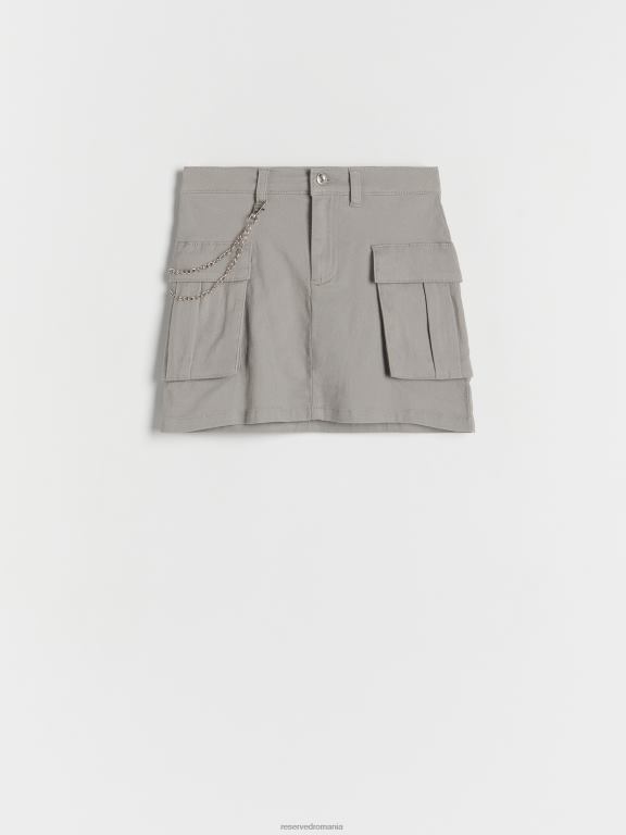 gri deschis Reserved fetelor îmbrăcăminte fusta cu buzunare 648HZ1908