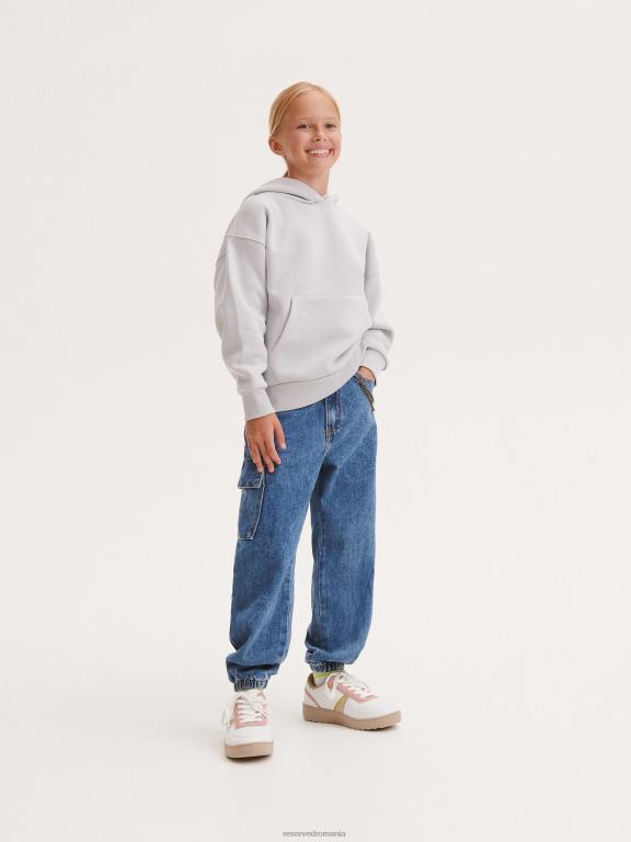 gri deschis Reserved fetelor îmbrăcăminte hanorac cu gluga 648HZ1721