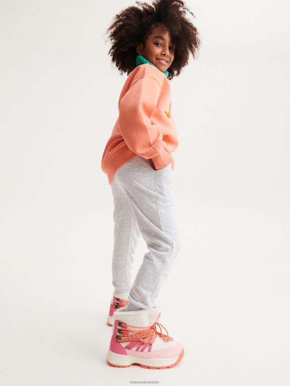 gri deschis Reserved fetelor îmbrăcăminte pantaloni de trening bogat in bumbac 648HZ1947