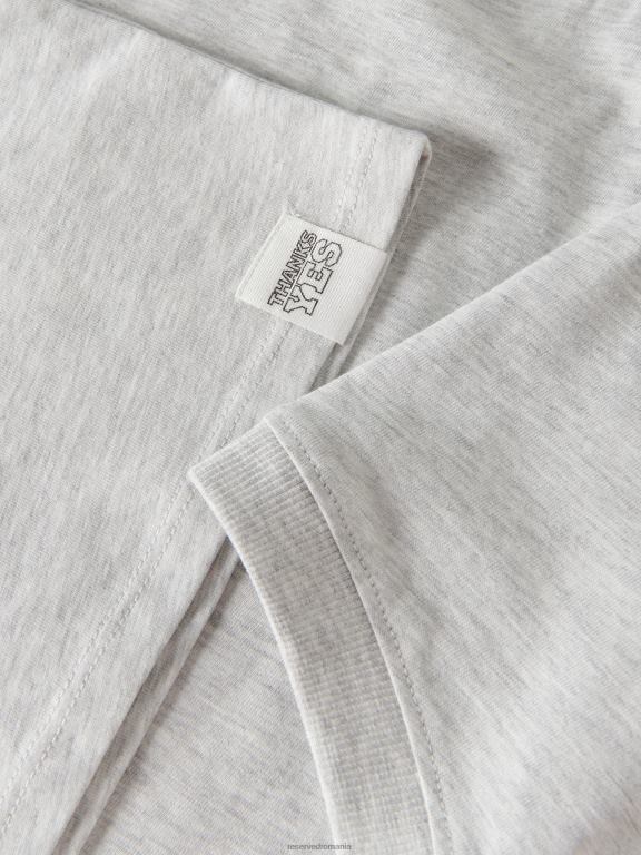 gri deschis Reserved fetelor îmbrăcăminte tricou cu plasture 648HZ1939