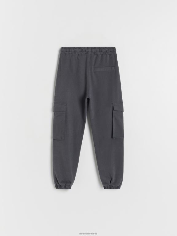 gri inchis Reserved băieți îmbrăcăminte pantaloni cargo din jerseu 648HZ2138