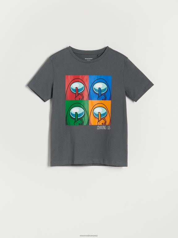 gri inchis Reserved băieți îmbrăcăminte printre noi tricou 648HZ2141