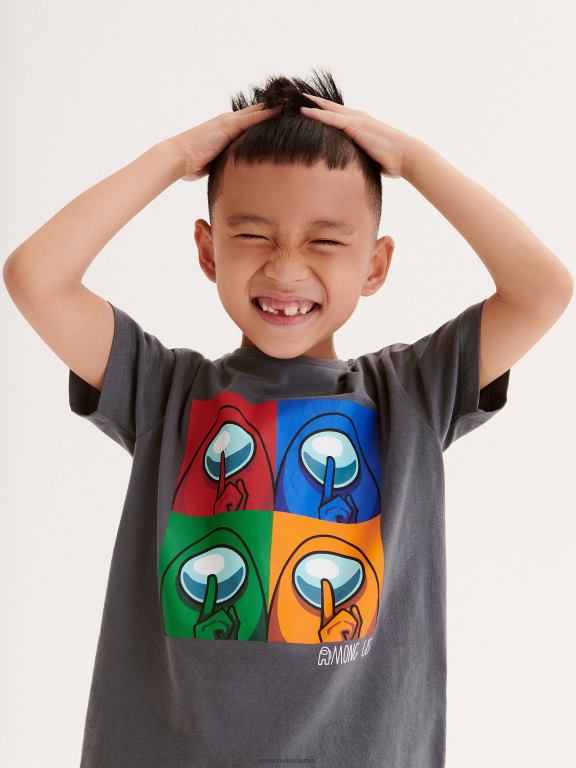 gri inchis Reserved băieți îmbrăcăminte printre noi tricou 648HZ2141