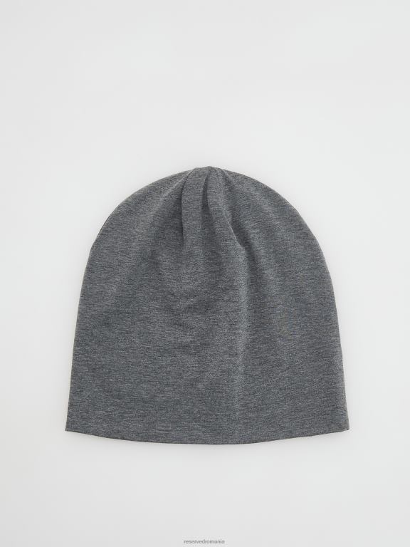 gri inchis Reserved bărbați accesorii beanie bogată în poliester reciclat 648HZ1676