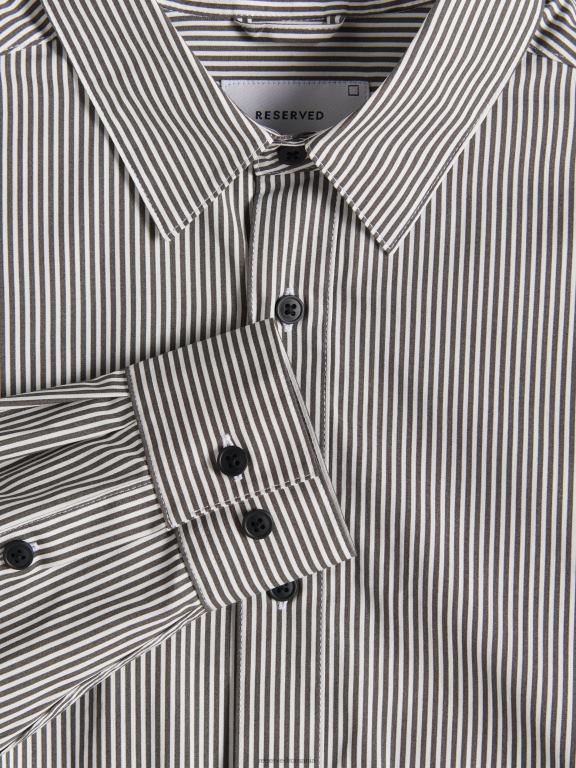 gri inchis Reserved bărbați îmbrăcăminte cămașă supradimensionată 648HZ1408