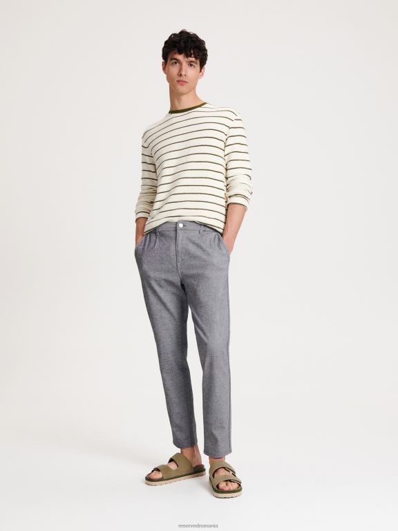 gri inchis Reserved bărbați îmbrăcăminte pantaloni chino slim 648HZ1520