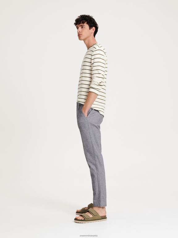 gri inchis Reserved bărbați îmbrăcăminte pantaloni chino slim 648HZ1520