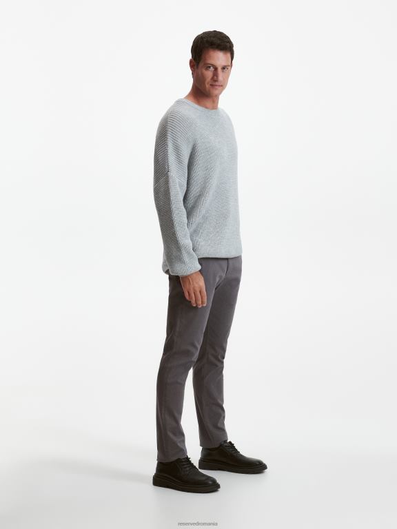 gri inchis Reserved bărbați îmbrăcăminte pantaloni chino slim fit 648HZ1140