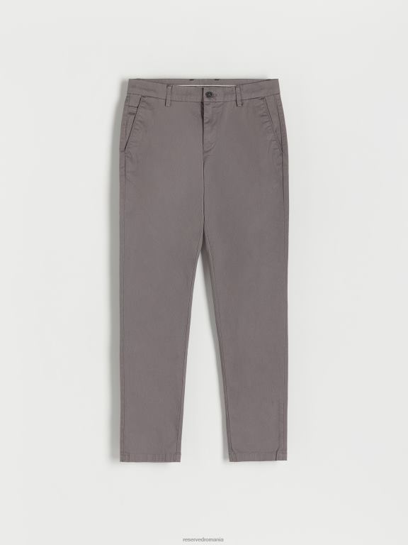 gri inchis Reserved bărbați îmbrăcăminte pantaloni chino slim fit 648HZ1140