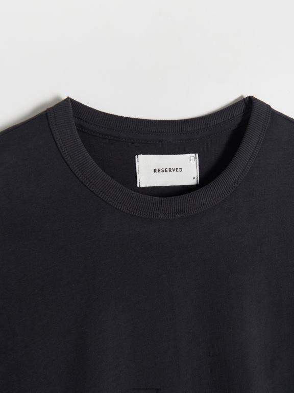 gri inchis Reserved bărbați îmbrăcăminte tricou cu potrivire regulata 648HZ1239