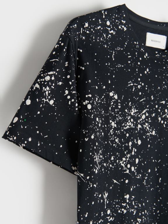 gri inchis Reserved bărbați îmbrăcăminte tricou cu potrivire regulată în stil nou 648HZ1174