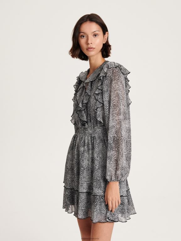 gri inchis Reserved femei îmbrăcăminte rochie mini cu tiv cu volan 648HZ233