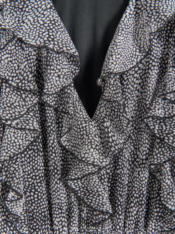 gri inchis Reserved femei îmbrăcăminte rochie mini cu tiv cu volan 648HZ233