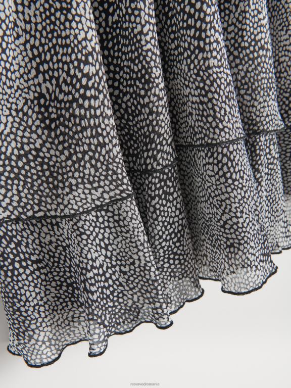 gri inchis Reserved femei îmbrăcăminte rochie mini cu tiv cu volan 648HZ233