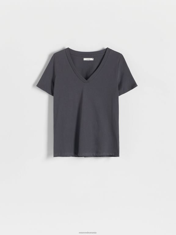 gri inchis Reserved femei îmbrăcăminte tricou cu potrivire regulata 648HZ409