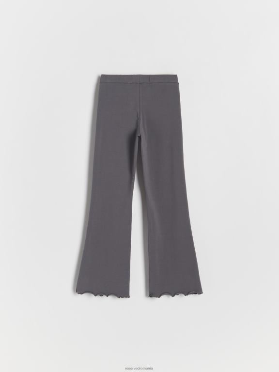 gri inchis Reserved fetelor îmbrăcăminte pantaloni evazați bogat în bumbac 648HZ1914