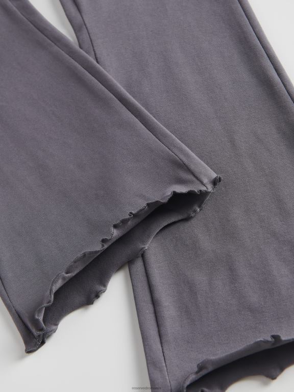 gri inchis Reserved fetelor îmbrăcăminte pantaloni evazați bogat în bumbac 648HZ1914