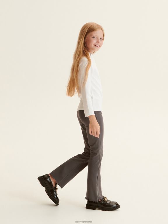 gri inchis Reserved fetelor îmbrăcăminte pantaloni evazați bogat în bumbac 648HZ1914