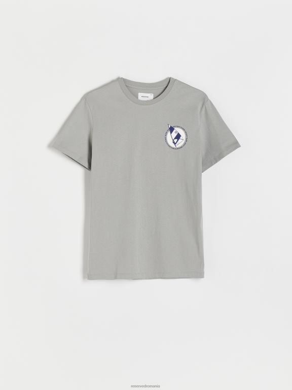 gri mijlociu Reserved bărbați îmbrăcăminte tricou regulat cu imprimeu 648HZ1311
