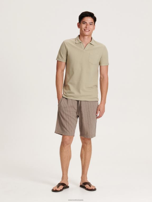 grâu Reserved bărbați îmbrăcăminte tricou polo cu talie regulată 648HZ1346