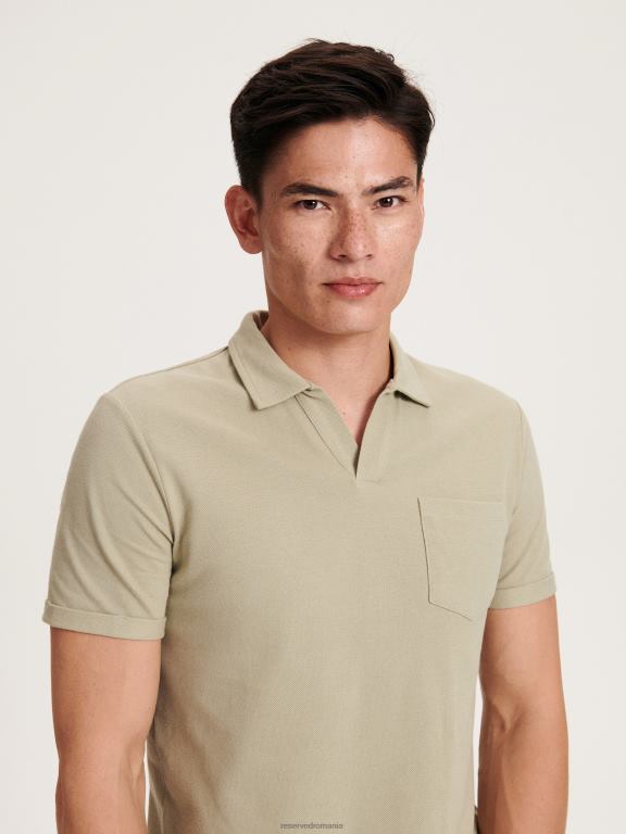 grâu Reserved bărbați îmbrăcăminte tricou polo cu talie regulată 648HZ1346