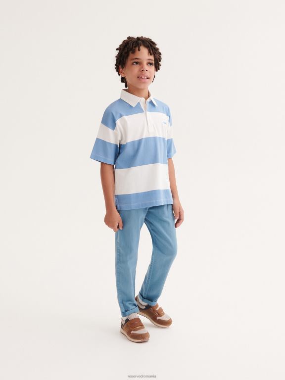 albastru Reserved băieți îmbrăcăminte pantaloni chino din material structural 648HZ2013