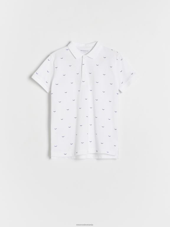 alb Reserved băieți îmbrăcăminte tricou polo cu imprimeu 648HZ2017